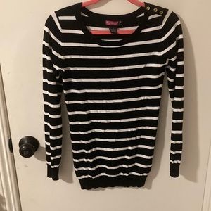 Say What? Black and White Striped Top